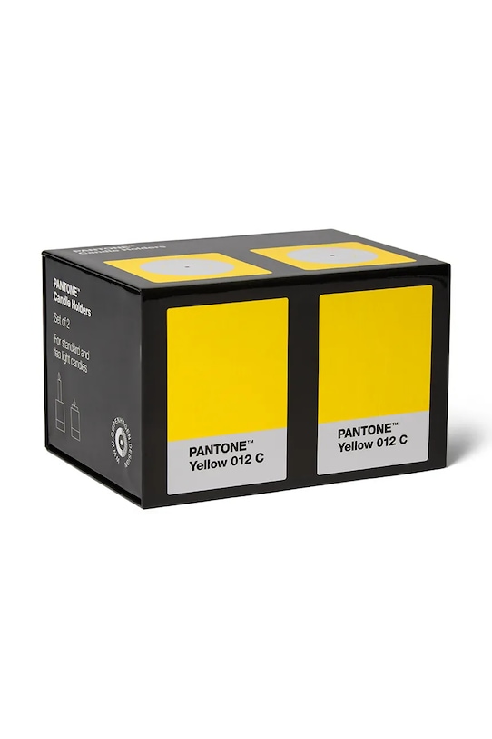 Salon i sypialnia Pantone świecznik dekoracyjny 7,8 x 5,5 cm 2-pack 101720012 żółty