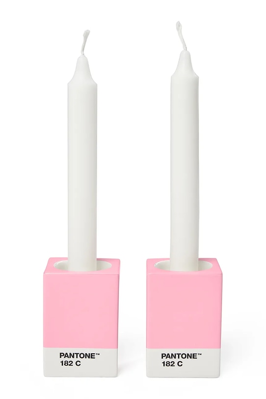 Pantone świecznik dekoracyjny 7,8 x 5,5 cm 2-pack 101720182 różowy AA00