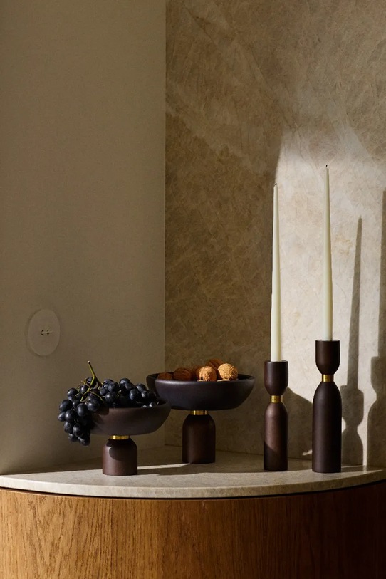 Salon i sypialnia La Mania świecznik dekoracyjny Male II 28 cm 5902037040736 brązowy