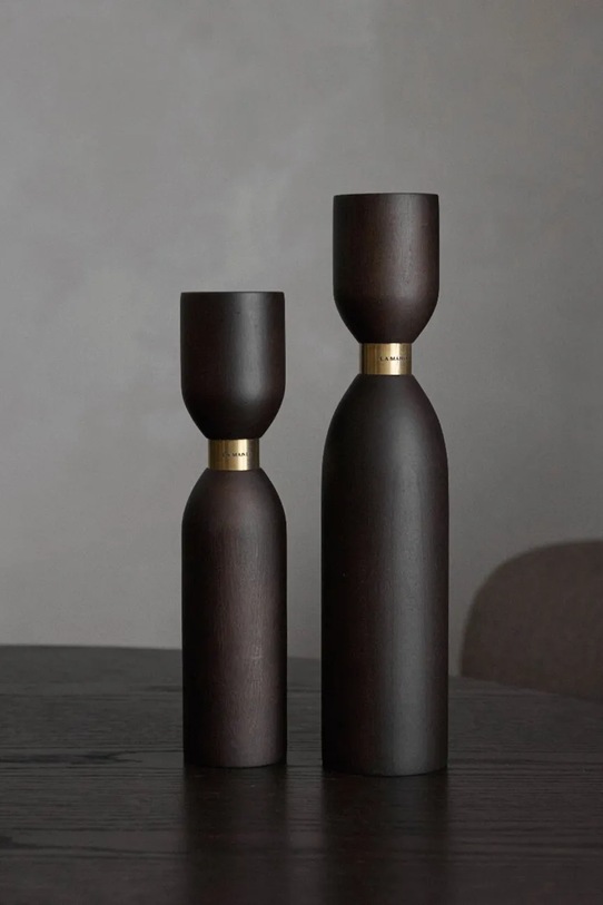 Salon i sypialnia La Mania świecznik dekoracyjny Male II 23 cm 5902037040729 brązowy