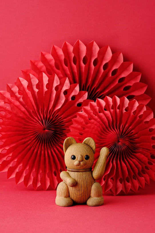 Lucie Kaas figurka dekoracyjna Lucky Cat 11 cm LC01OAK brązowy AA00