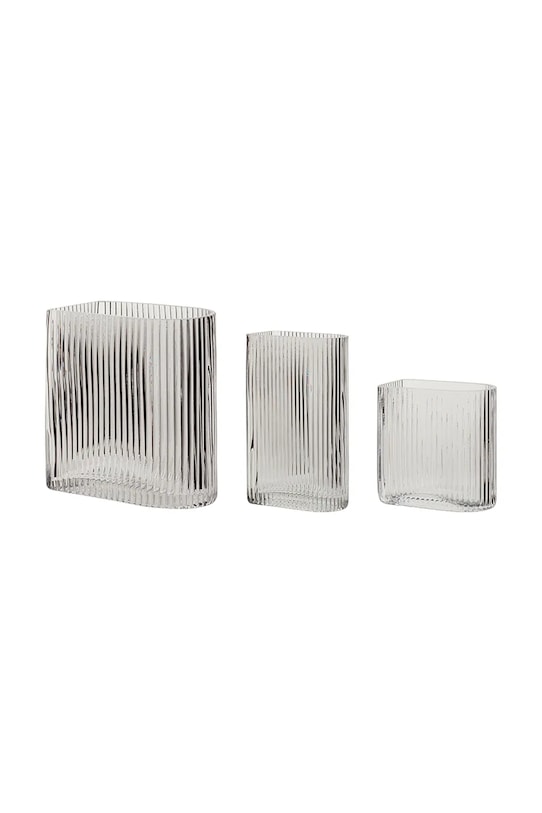 Hübsch zestaw wazonów dekoracyjnych Clear 13/18/20 cm 3-pack transparentny 180905