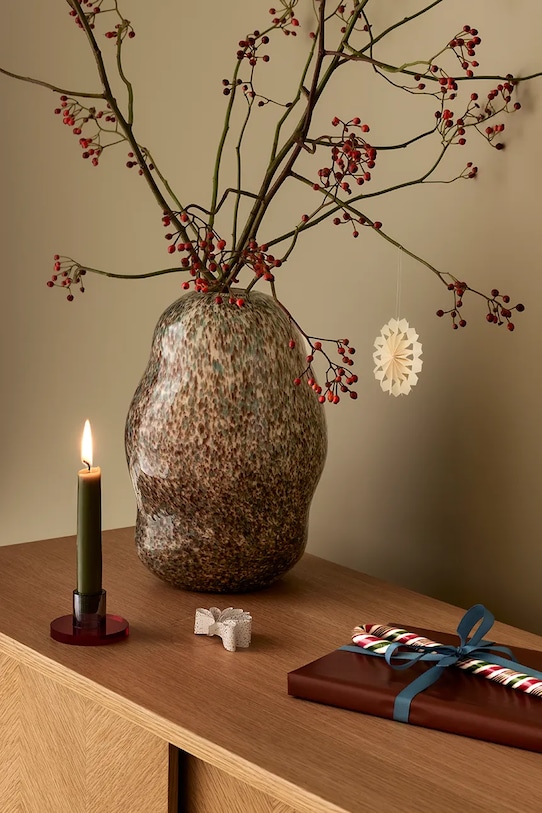 Salon i sypialnia Hübsch wazon dekoracyjny Miro 29 cm 281506 multicolor