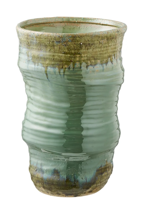 House Nordic wazon dekoracyjny z ceramiki szkliwionej 22 x 22 x 34,5 cm turkusowy 4441008