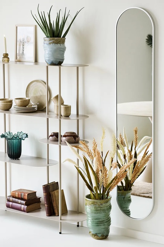 House Nordic wazon dekoracyjny z ceramiki szkliwionej 22 x 22 x 34,5 cm turkusowy 4441008