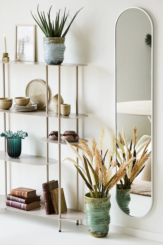 House Nordic wazon dekoracyjny z ceramiki szkliwionej 22 x 22 x 34,5 cm turkusowy 4441008