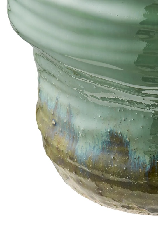 Salon i sypialnia House Nordic wazon dekoracyjny z ceramiki szkliwionej 22 x 22 x 34,5 cm 4441008 turkusowy