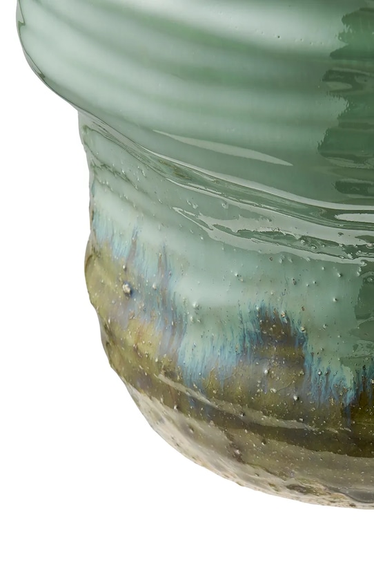 Salon i sypialnia House Nordic wazon dekoracyjny z ceramiki szkliwionej 22 x 22 x 34,5 cm 4441008 turkusowy