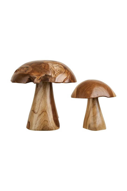 House Nordic zestaw figurek dekoracyjnych z drewna teak 4501180 brązowy AA00