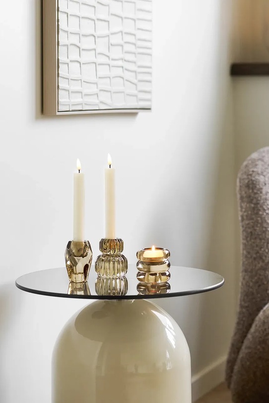 Obývacia izba a spálňa Dekoračný svietnik House Nordic 6,5 / 7,5 / 8 cm 3-pak 4561310 žltá