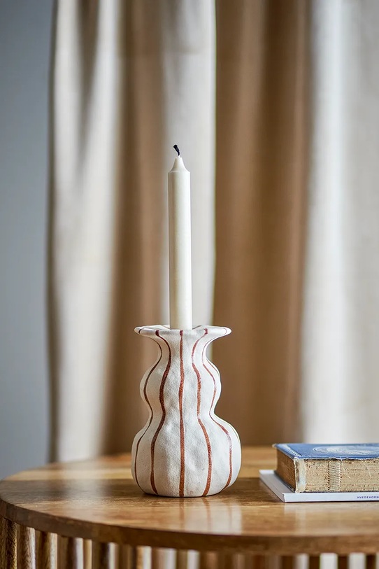 Διακοσμητικό κηροπήγιο Bloomingville Byron 10,5 x 16 cm 82072790 μπεζ AA00