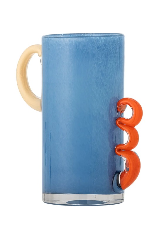 Salon i sypialnia Bloomingville wazon dekoracyjny ze szkła barwionego 20 x 25 x 12,5 cm 82072759 niebieski