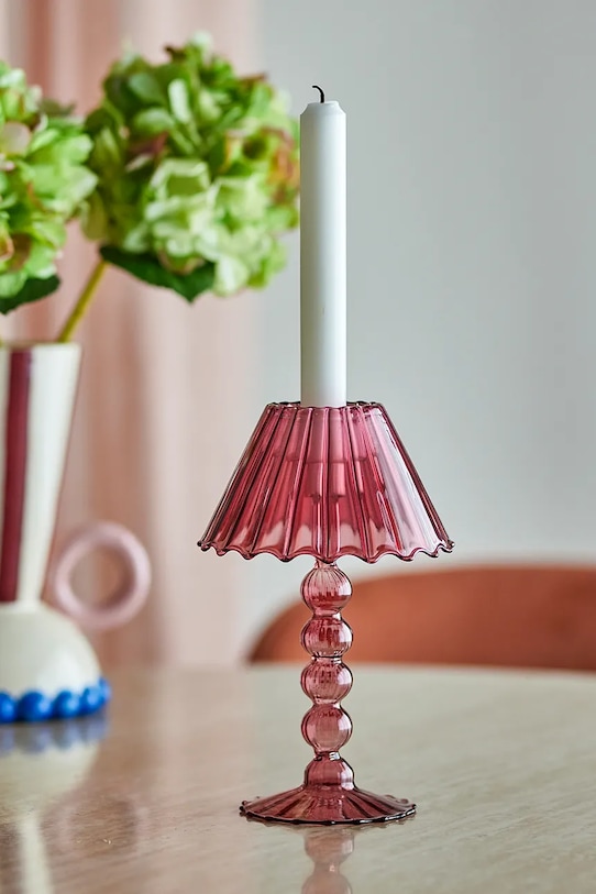 Salon i sypialnia Bloomingville świecznik dekoracyjny Cisco 19,5 cm 82072751 czerwony