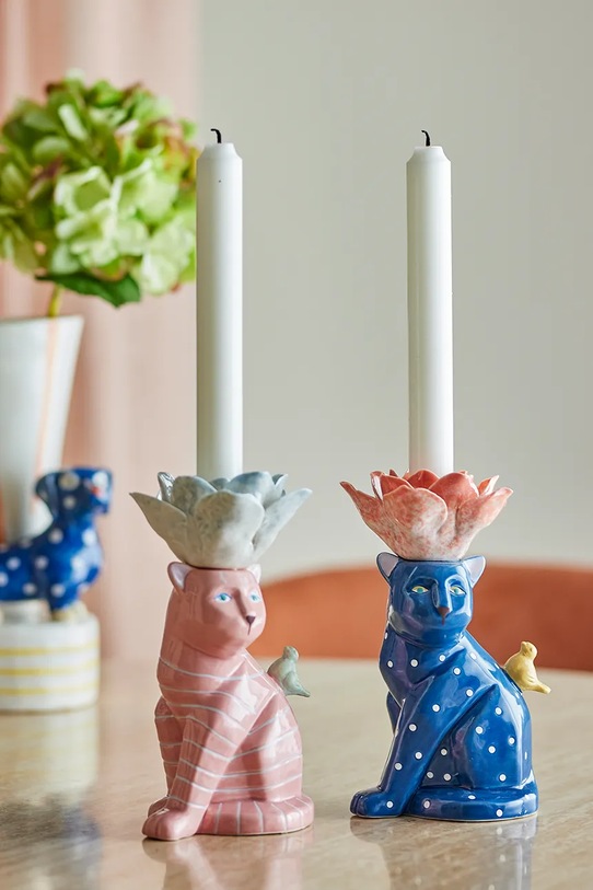 Dnevni boravak i spavaća soba Ukrasni svijećnjak Bloomingville Eri 9,5 x 17 x 9 cm 2-pack 82063260 šarena