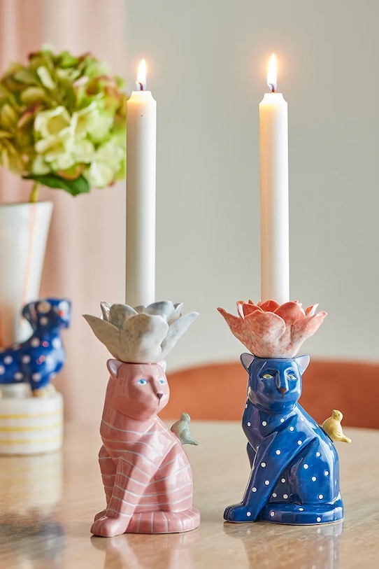 Ukrasni svijećnjak Bloomingville Eri 9,5 x 17 x 9 cm 2-pack šarena 82063260