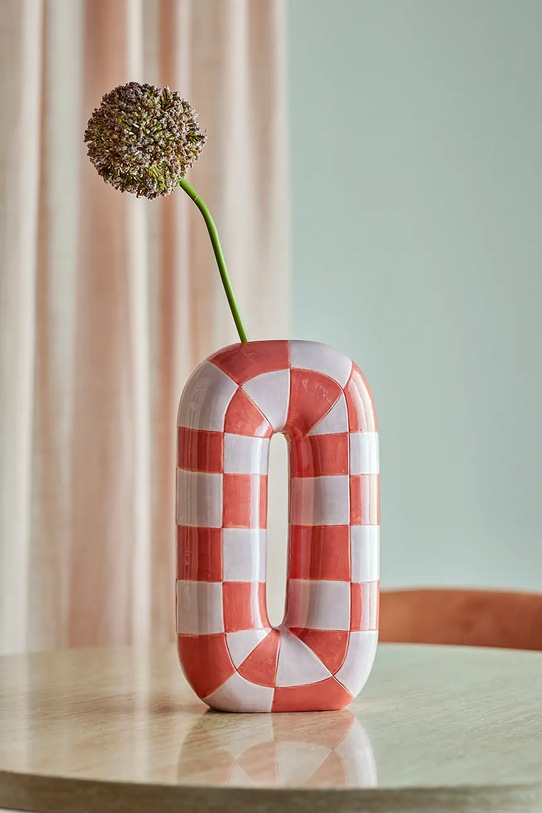 Salon i sypialnia Bloomingville wazon z dolomitu 18,5 x 32 x 8,5 cm 82063257 pomarańczowy