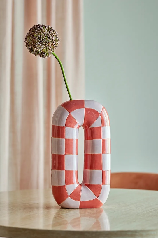 Salon i sypialnia Bloomingville wazon z dolomitu 18,5 x 32 x 8,5 cm 82063257 pomarańczowy