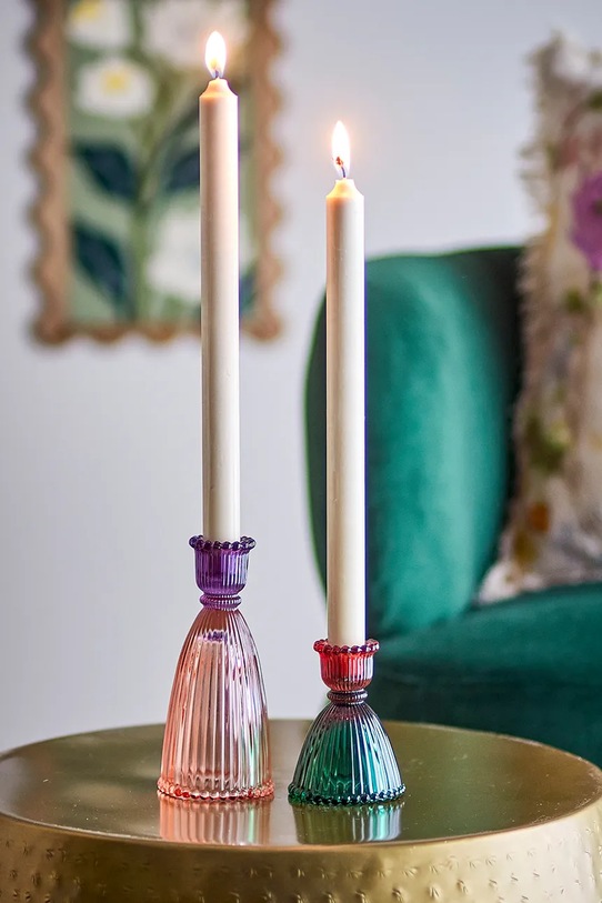 Salon i sypialnia Bloomingville zestaw świeczników Shilo 9 /15 cm 2-pack 82072748 multicolor