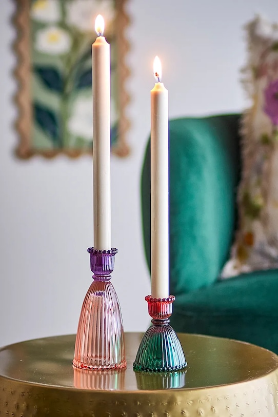 Salon i sypialnia Bloomingville zestaw świeczników Shilo 9 /15 cm 2-pack 82072748 multicolor