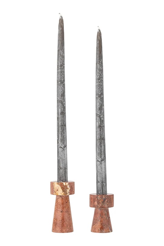 Bloomingville zestaw świeczników dekoracyjny 82068568 czerwony AA00