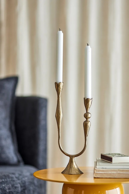 Salon i sypialnia Bloomingville świecznik dekoracyjny Vesc 30,5 cm 82066570 brązowy