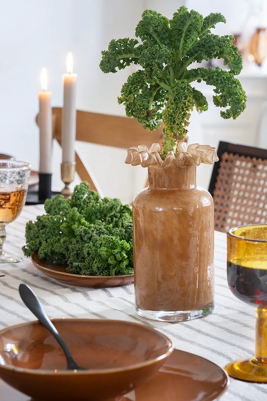 Dnevni boravak i spavaća soba Madam Stoltz Vaza ukrasna od bojanog stakla 12 x 19 cm 2402838A smeđa