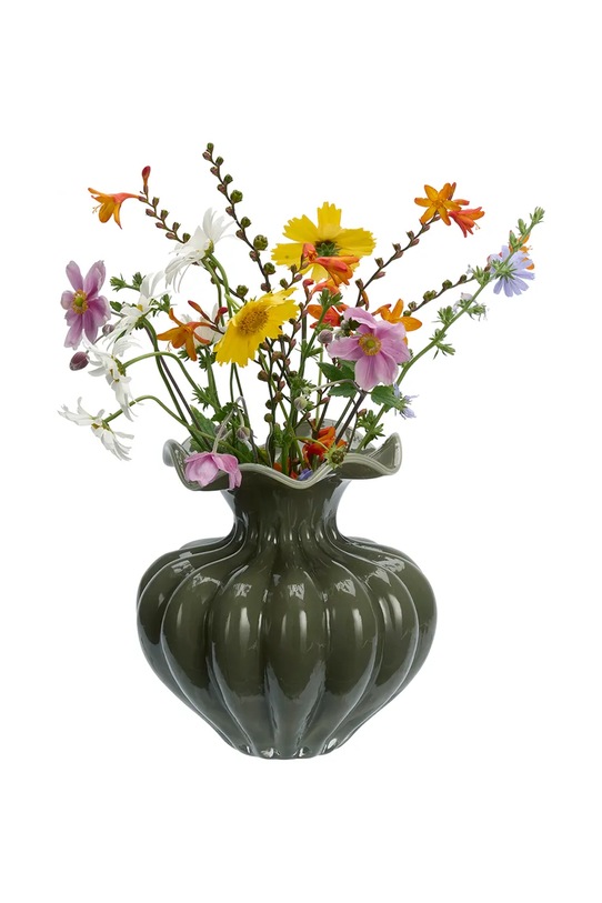 Madam Stoltz wazon dekoracyjny ze szkła mlecznego 23 x 24 cm 2401718.B zielony AA00