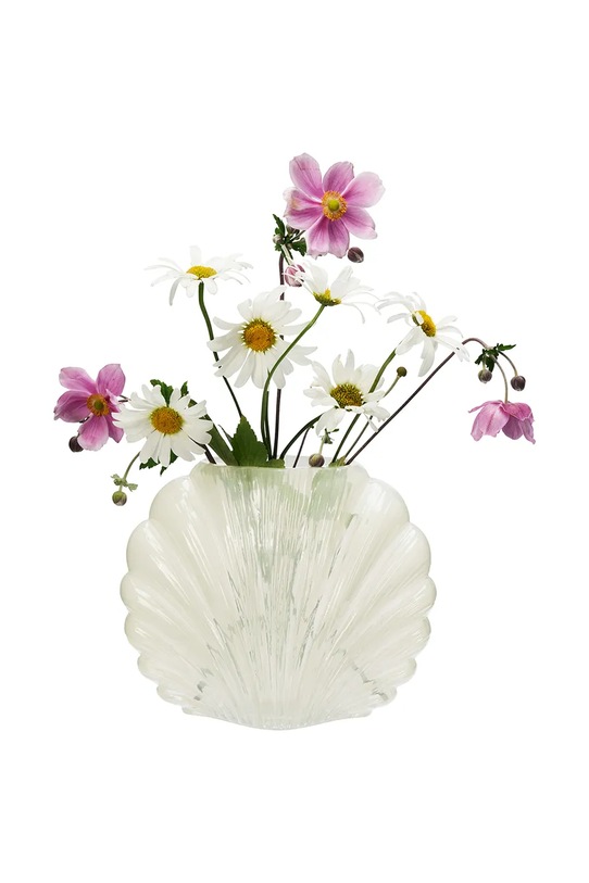 Madam Stoltz wazon dekoracyjny ze szkła barwionego 20 x 10 x 17 cm 2431640.C biały AA00