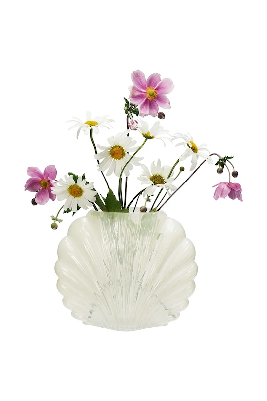 Madam Stoltz wazon dekoracyjny ze szkła barwionego 20 x 10 x 17 cm 2431640.C biały AA00