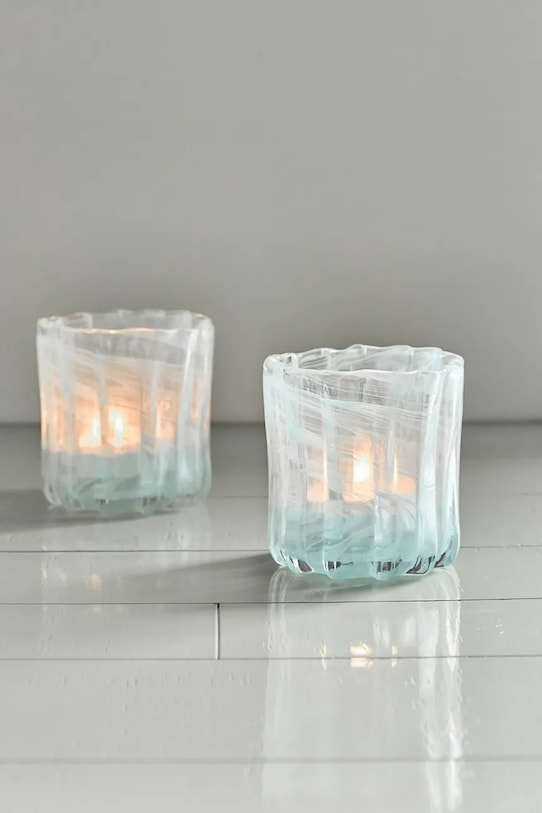 Salon i sypialnia House Doctor świecznik dekoracyjny HDCurl 11,5 cm 2-pack 900001290 niebieski