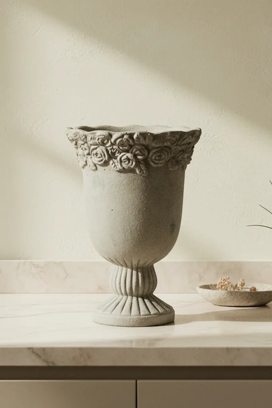 Salon i sypialnia Inne wazon dekoracyjny 22 x 22 x 30 cm HTC2773 szary