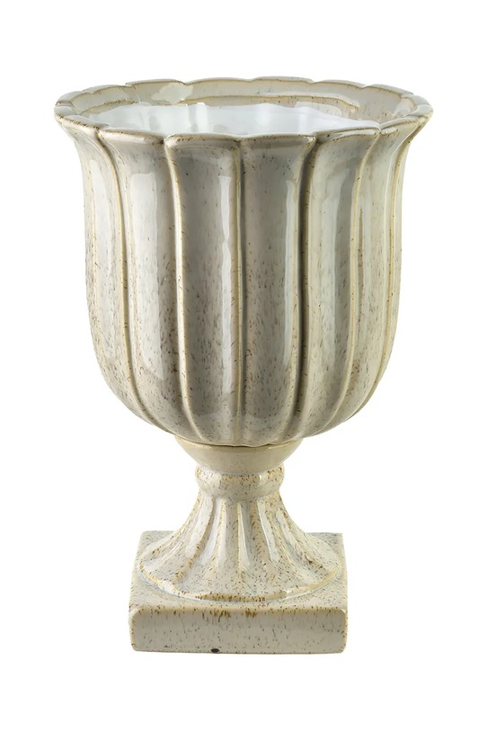 Inne Wazon dekoracyjny z ceramiki szkliwionej 20 x 20 x 28,5 cm beżowy HTC2698