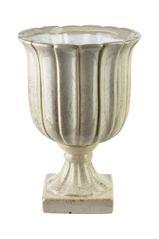 Inne Wazon dekoracyjny z ceramiki szkliwionej 20 x 20 x 28,5 cm beżowy HTC2698