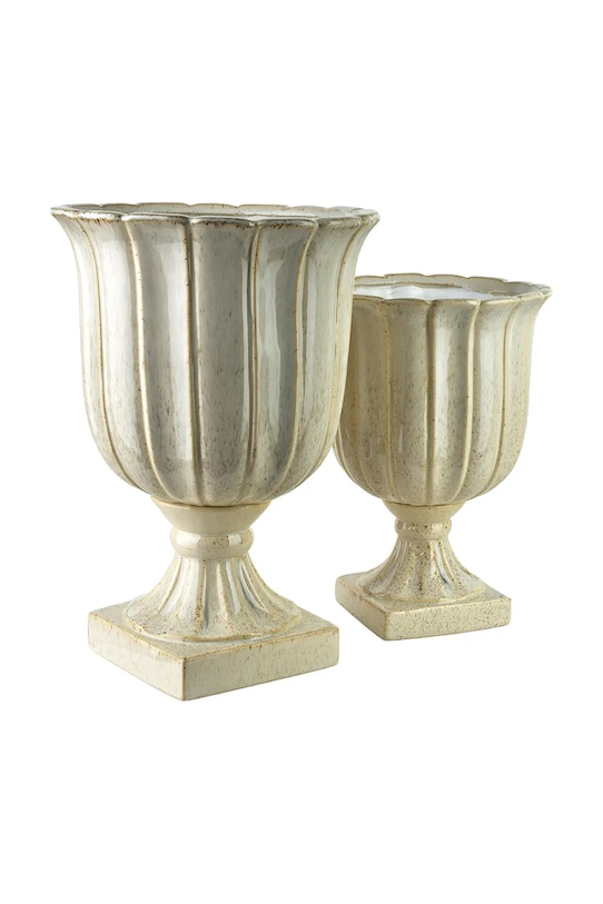 Inne Wazon dekoracyjny z ceramiki szkliwionej 20 x 20 x 28,5 cm HTC2698 beżowy AA00