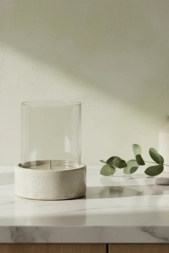 Salon i sypialnia Inne świecznik dekoracyjny 14 x 14 x 14 cm HTC2551 beżowy