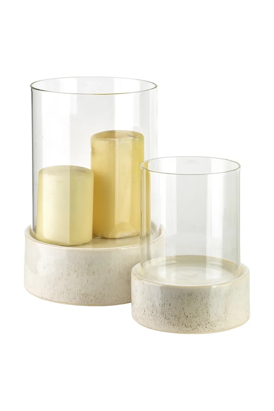 Inne świecznik dekoracyjny 14 x 14 x 14 cm HTC2551 beżowy AA00