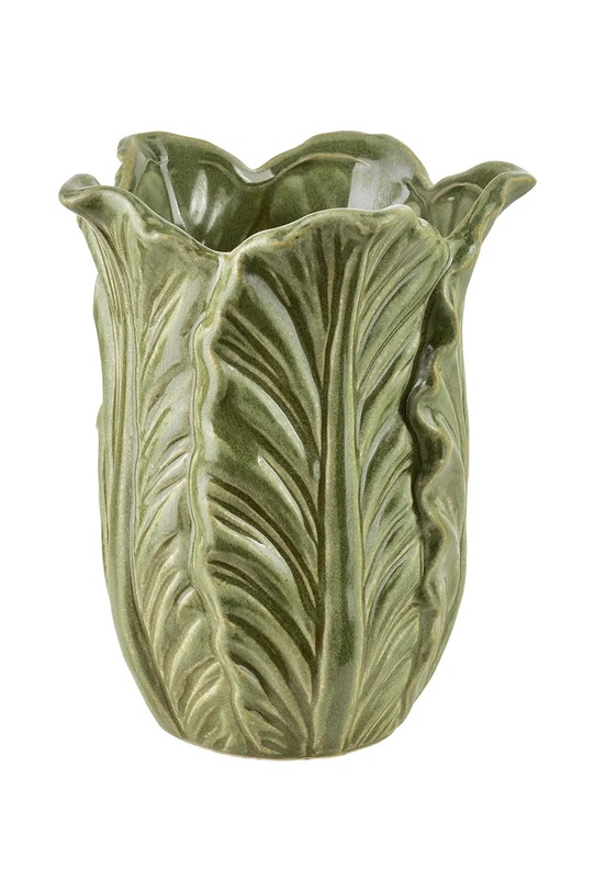 Inne wazon dekoracyjny z ceramiki szkliwionej 18 x 18 x 22 cm zielony HTTS1011