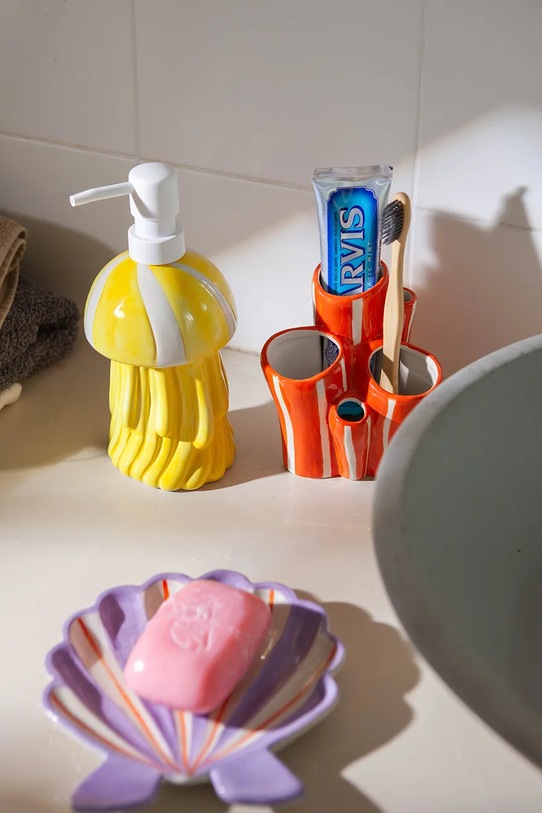 DOIY wazon dekoracyjny z ceramiki 10 x 9 x 13 cm DYTBHODCO pomarańczowy