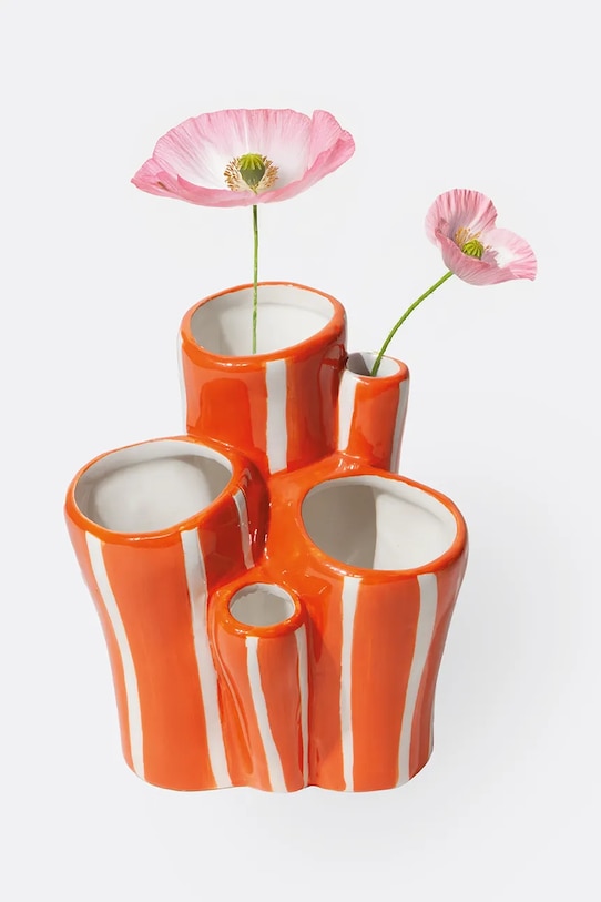 DOIY wazon dekoracyjny z ceramiki 10 x 9 x 13 cm DYTBHODCO pomarańczowy AA00