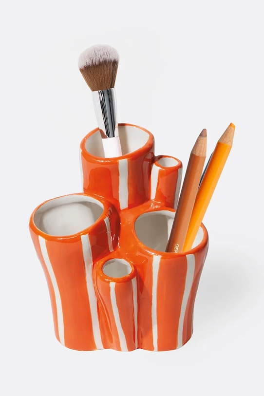 Salon i sypialnia DOIY wazon dekoracyjny z ceramiki 10 x 9 x 13 cm DYTBHODCO pomarańczowy