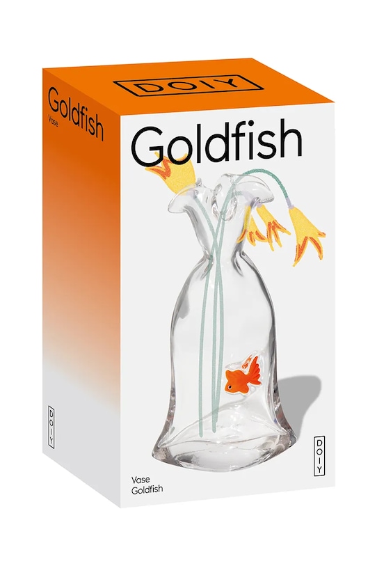 DOIY wazon dekoracyjny ze szkła 13,2 x 8,5 x 22 cm transparentny DYVASLGOLF