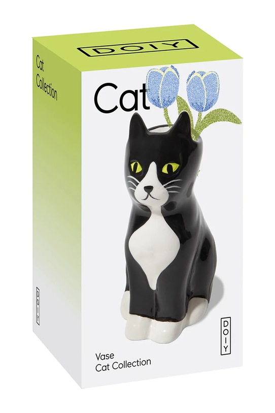 DOIY wazon dekoracyjny z ceramiki 5,3 x 7 x 11 cm DYVASXSCAT czarny