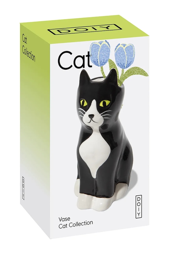 DOIY wazon dekoracyjny z ceramiki 5,3 x 7 x 11 cm DYVASXSCAT czarny