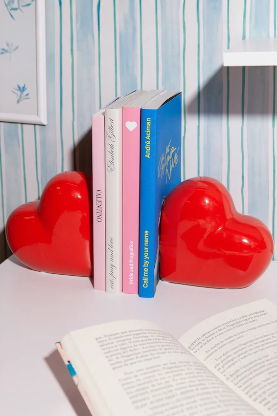 Salon i sypialnia DOIY podpórki do książek z ceramiki DYBELORE czerwony