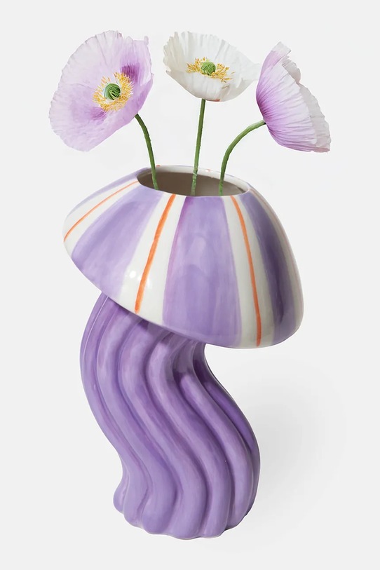 DOIY wazon dekoracyjny z ceramiki 13 x 13 x 18 cm DYVASODJF fioletowy AA00