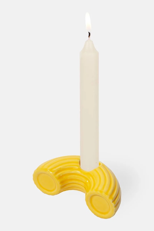 DOIY świecznik dekoracyjny z ceramiki 10,5 x 5,5 x 3,7 cm DYCAHDVM żółty AA00