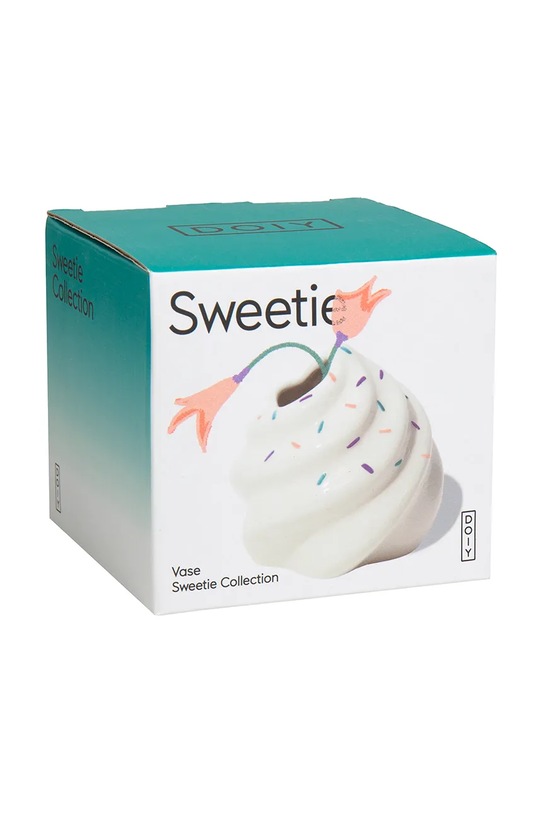 DOIY wazon dekoracyjny z ceramiki 8 x 8 x 8,5 cm biały DYVASSWXS