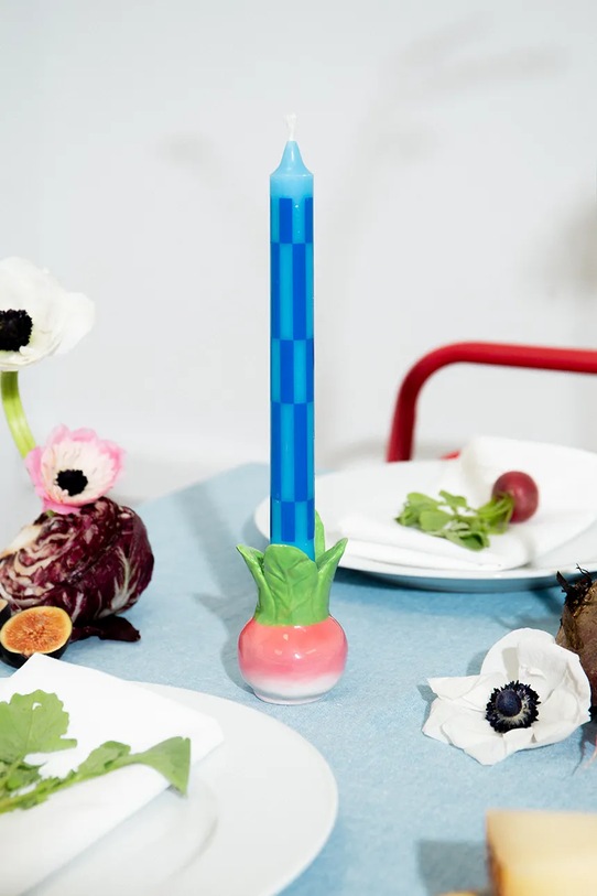 Salon i sypialnia DOIY świecznik dekoracyjny z ceramiki 6,7 x 6,7 x 8,7 cm DYCAHMRDSH multicolor