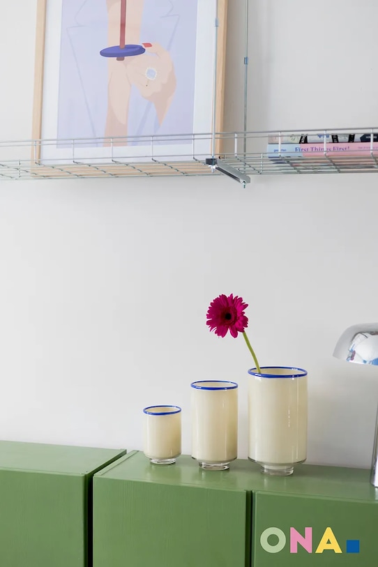 ONA wazon dekoracyjny ze szkła barwionego 15 x 26 cm beżowy 262288