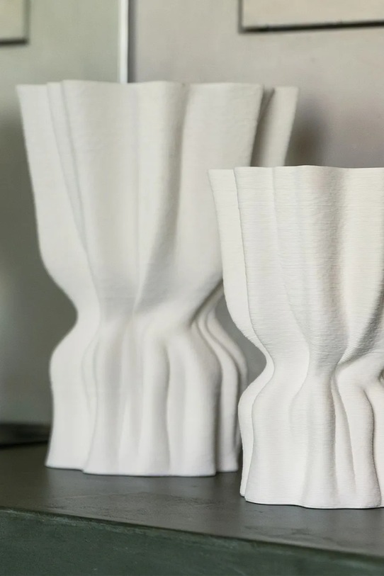 Salon i sypialnia S|P Collection wazon dekoracyjny z kamionki 22 x 17,5 x 29 cm 820301 biały